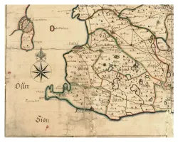 Historisk karta över sydvästra Skåne, år 1716