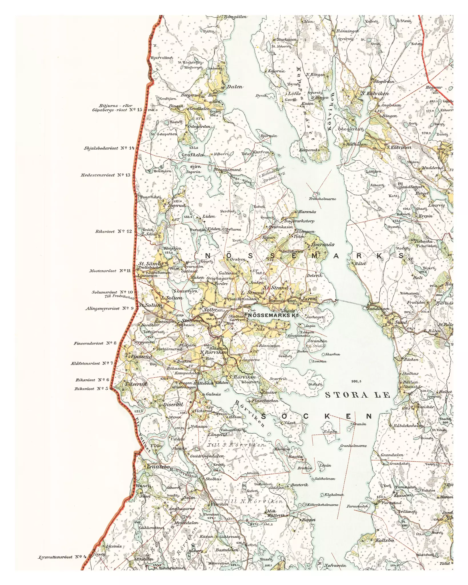 Historisk karta över Nössemark, år 1894