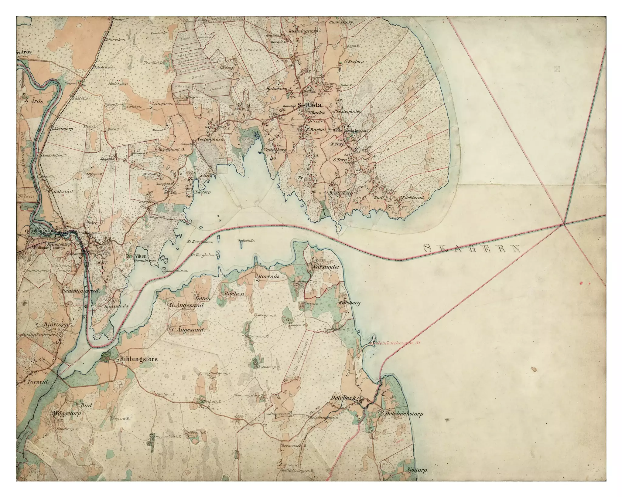 Historisk karta över Södra Råda, år 1877-1882
