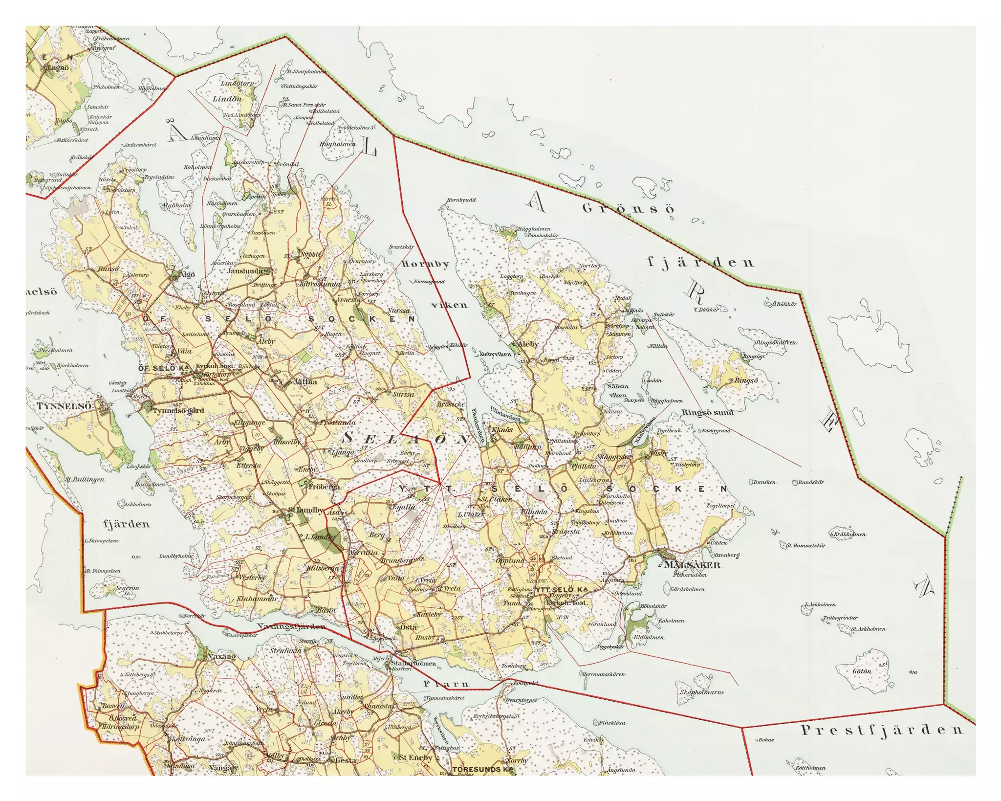Historisk karta över Selaön, år 1897