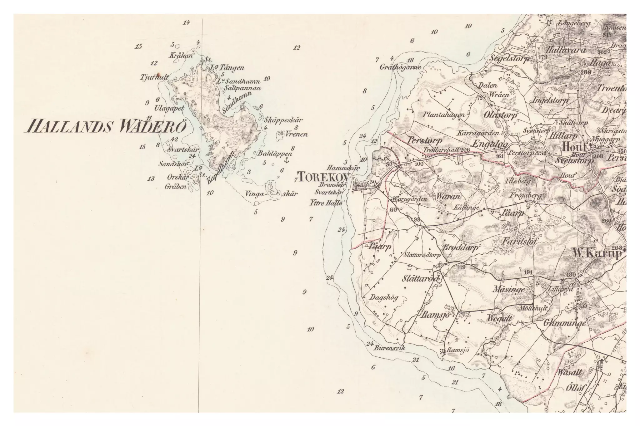 Historisk karta över Torekov, år 1861