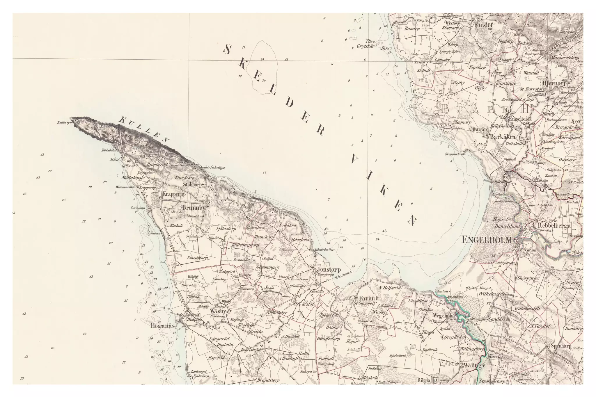 Historisk karta över Skälderviken, år 1861