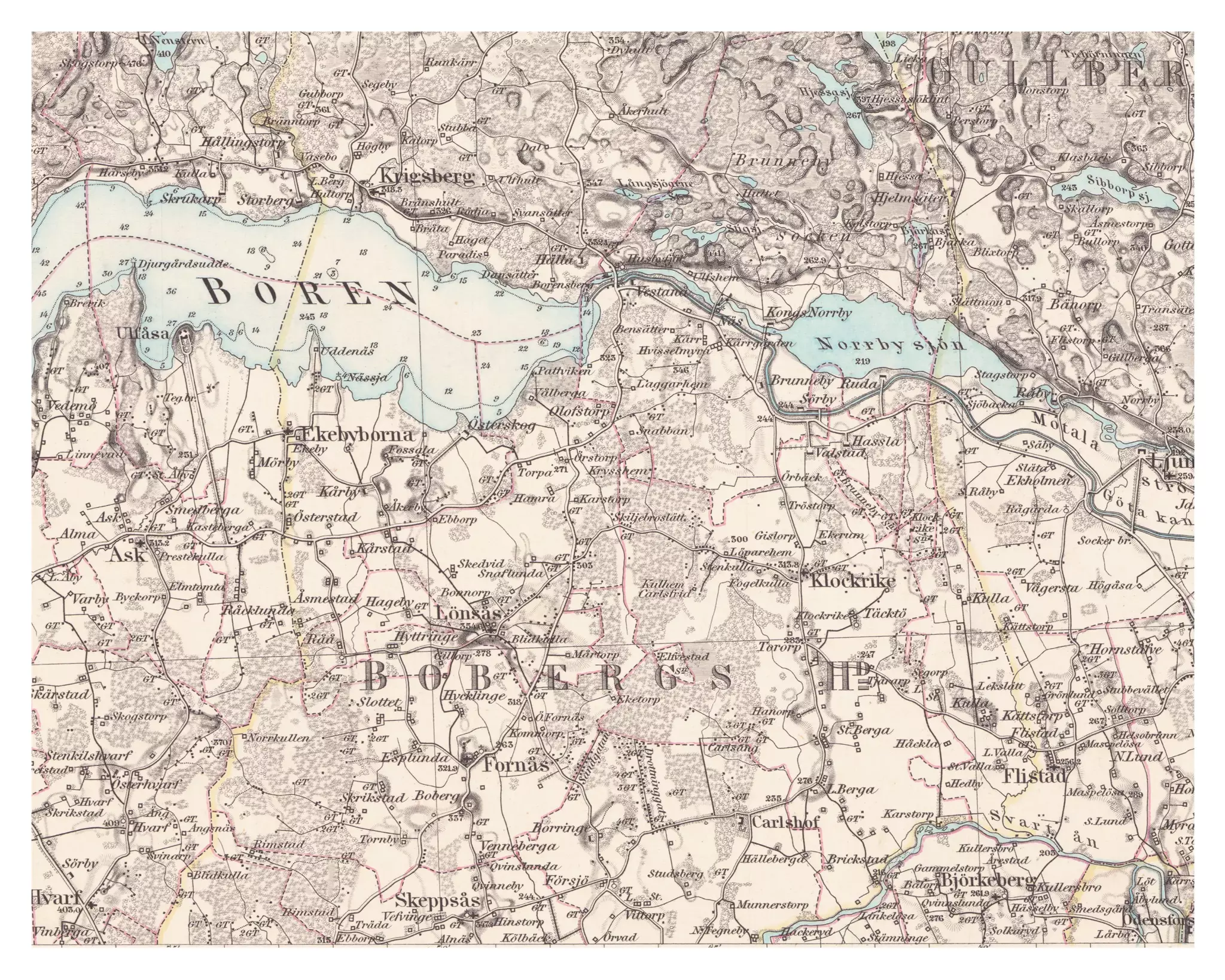 Historisk karta över Fornåsa, år 1878