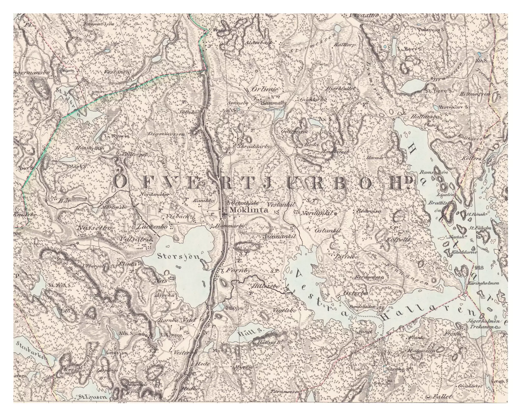 Historisk karta över Möklinta, år 1859