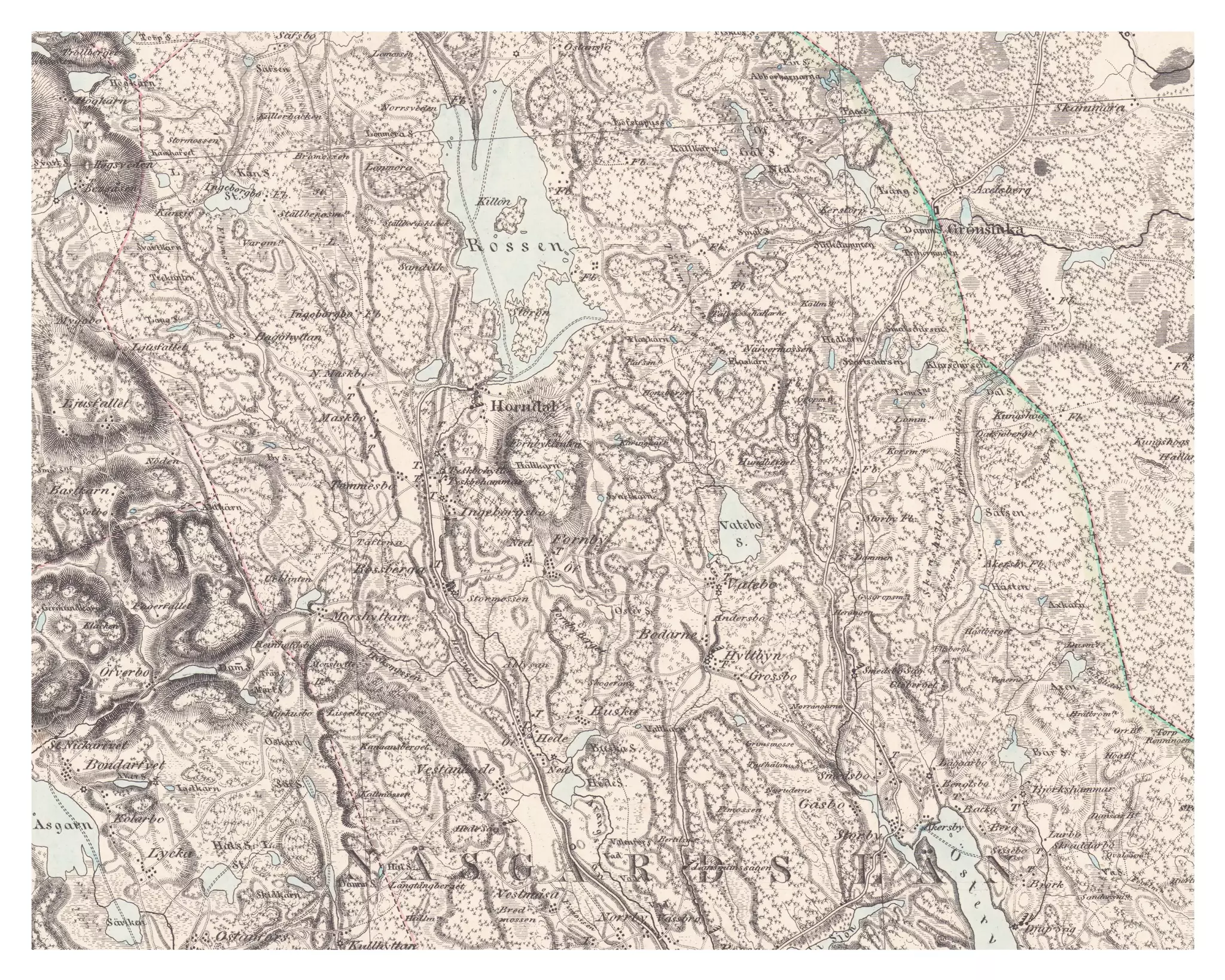 Historisk karta över Horndal, år 1859