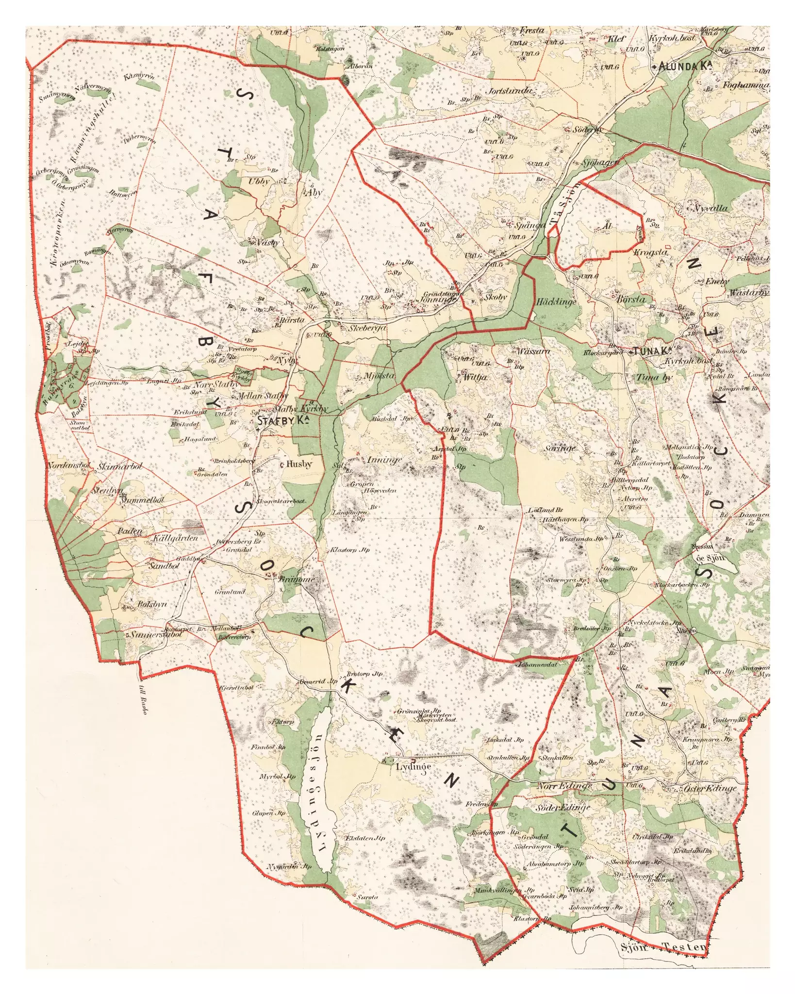 Historisk karta över Stavby, år 1862-1863
