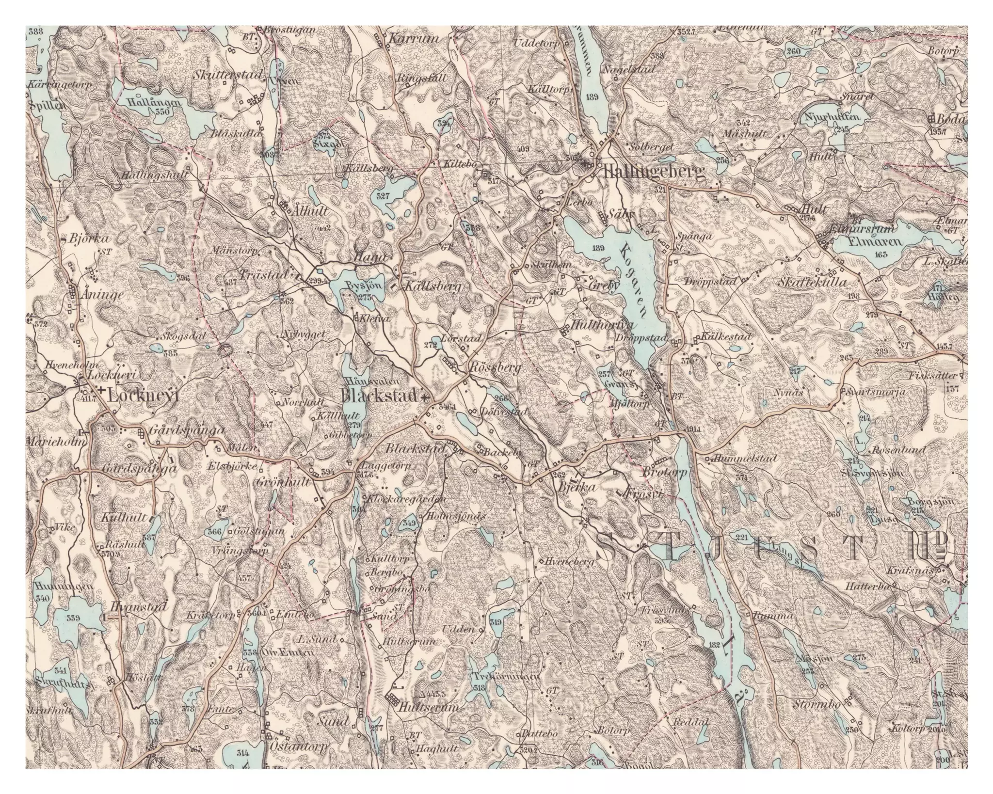 Historisk karta över Blackstad, år 1883