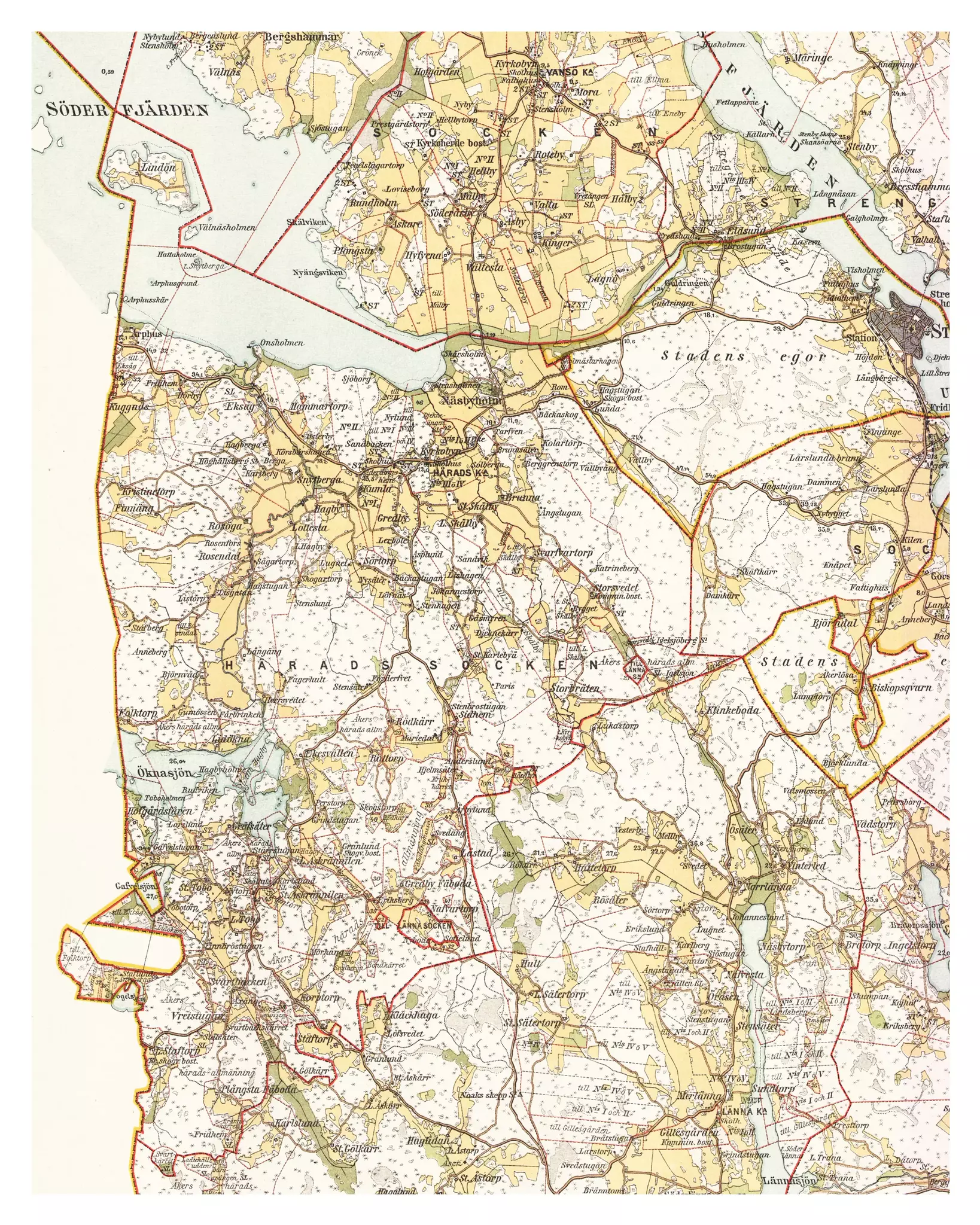 Historisk karta över Härad, år 1897