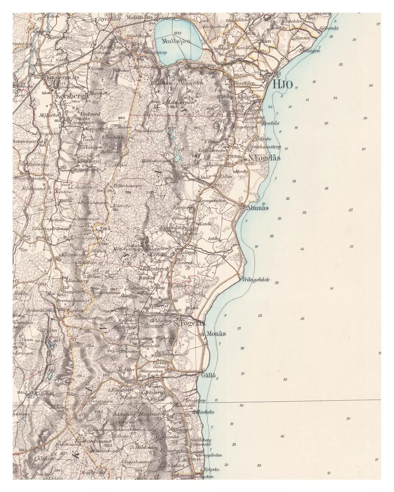 Historisk karta över Fågelås, år 1884