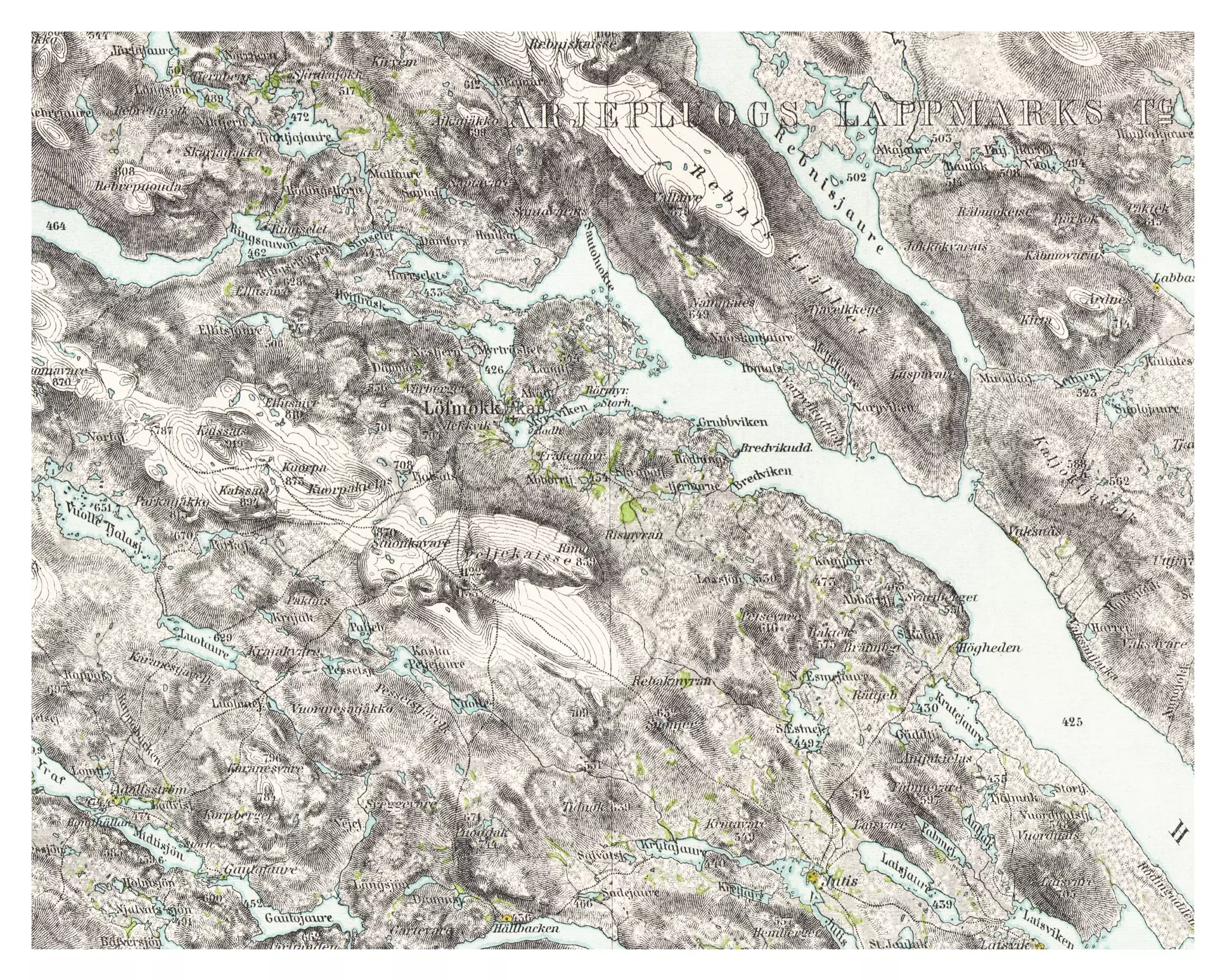 Historisk karta över Jäckvik, år 1893