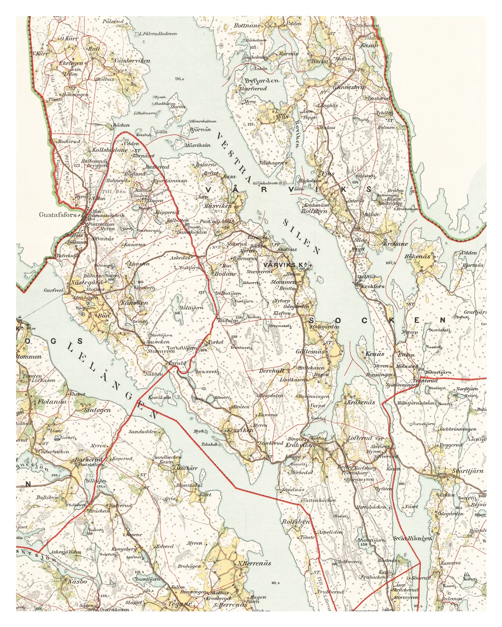 Historisk karta över Vårvik, år 1894