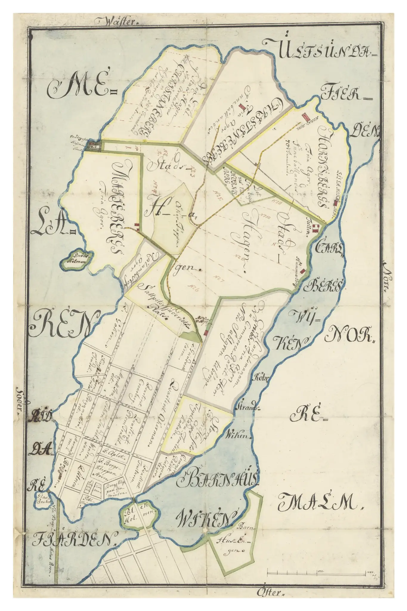 Historisk karta över Kungsholmen, år 1770-1779