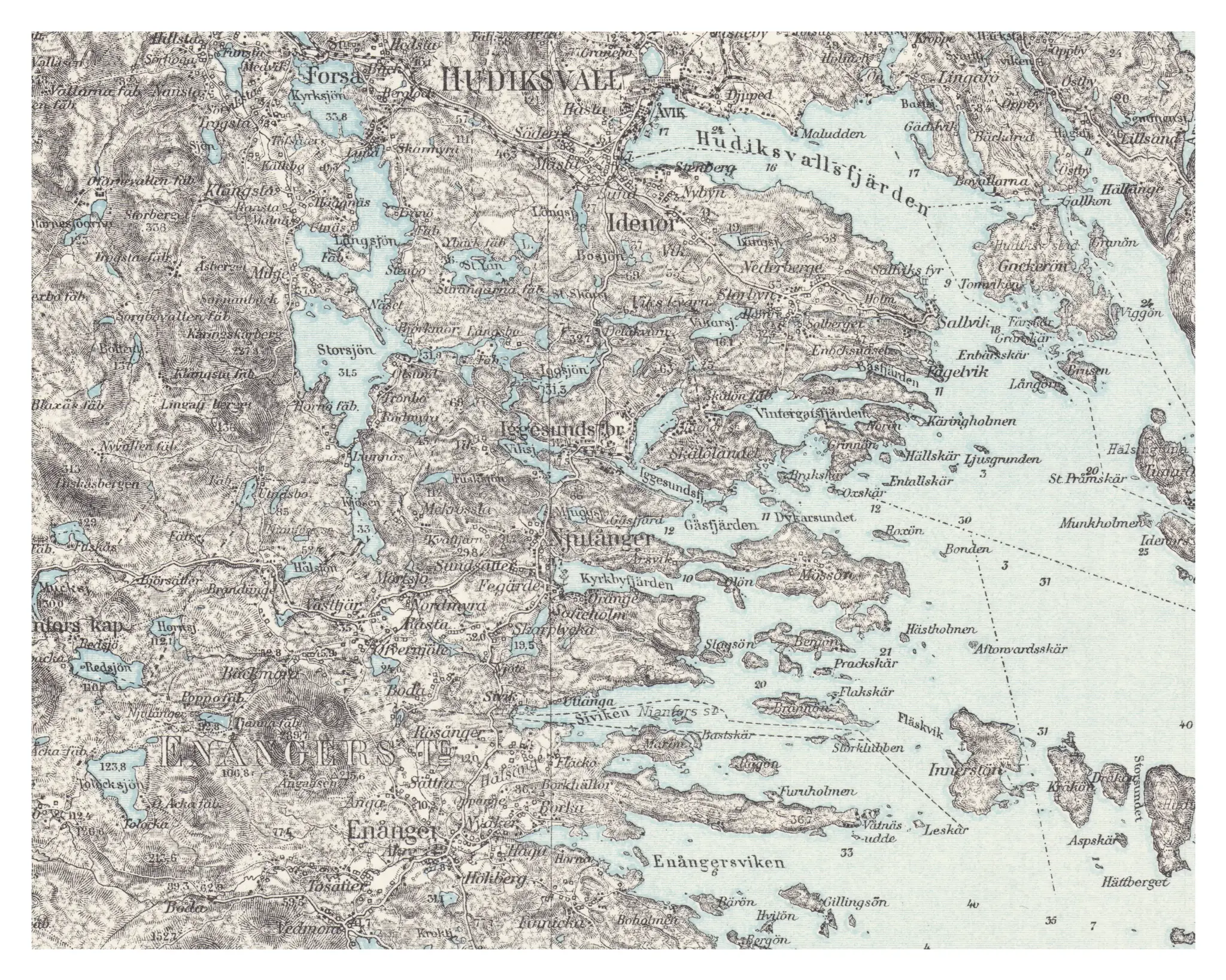 Historisk karta över Iggesund, år 1900