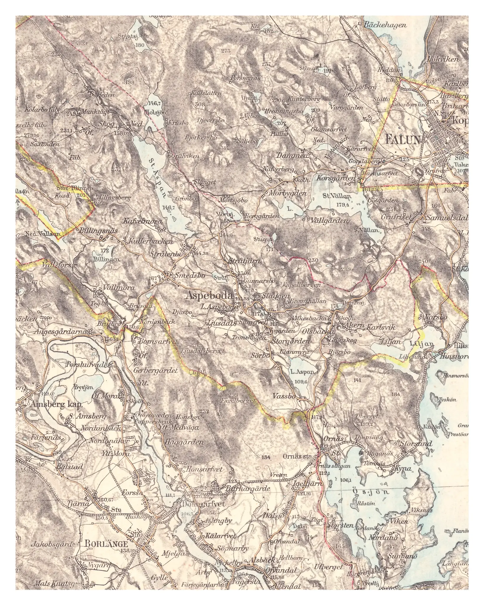 Historisk karta över Aspeboda, år 1899
