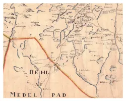 Historisk karta över Bräcke och Revsund, år 1710