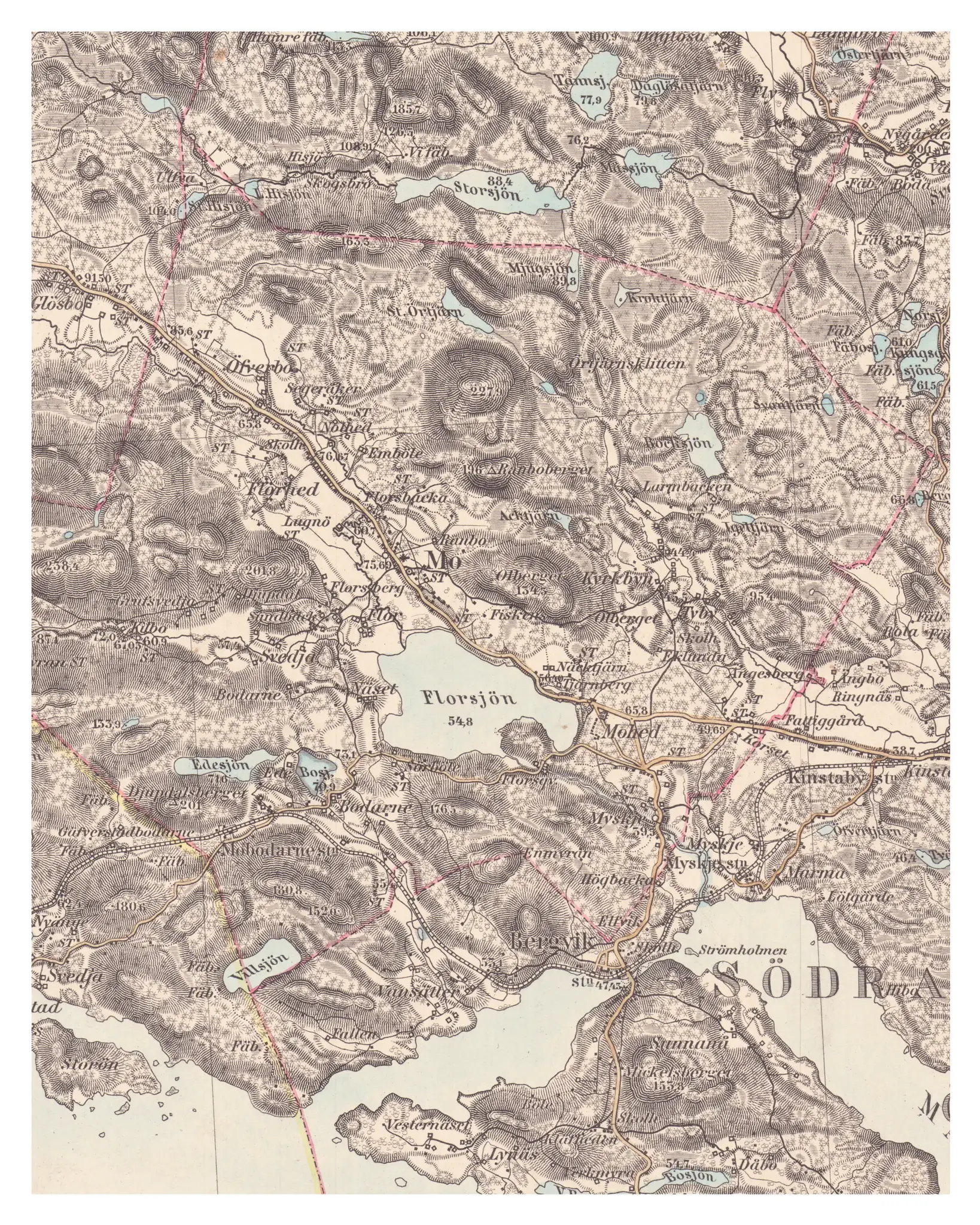 Historisk karta över Mo, år 1889