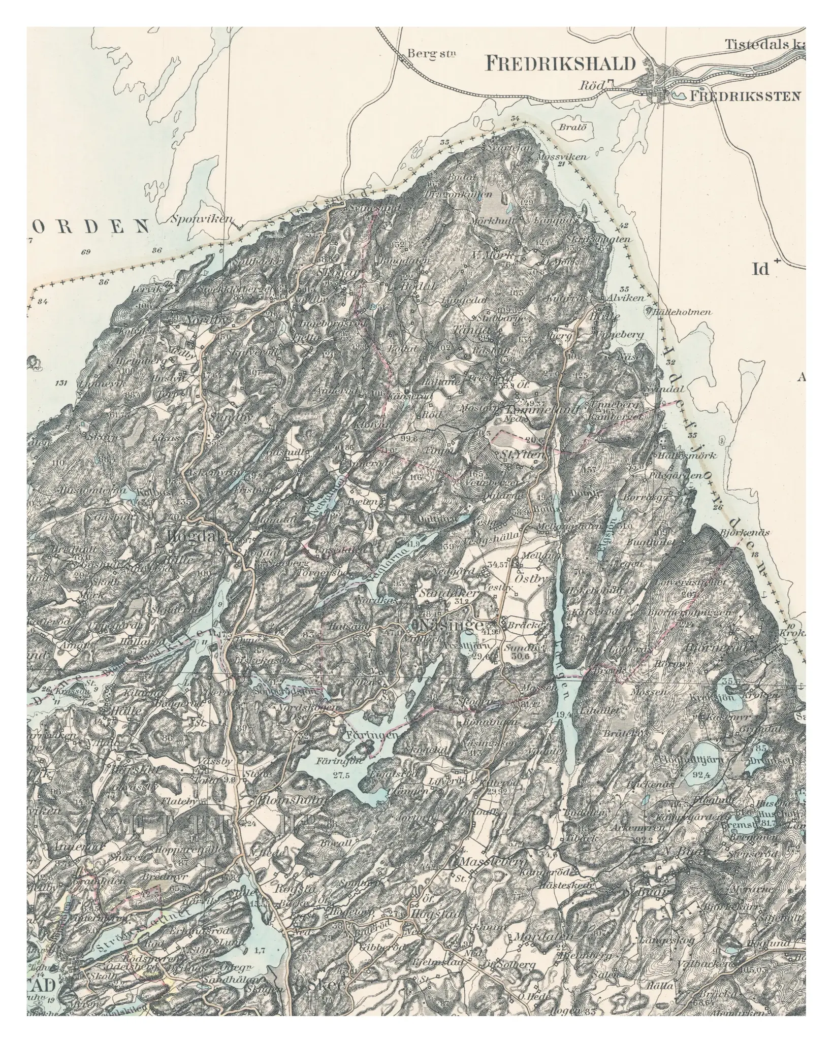 Historisk karta över Näsinge, år 1891