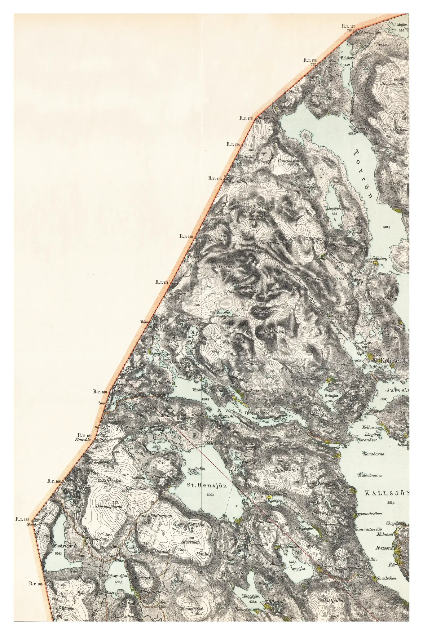 Historisk karta över Skäckerfjällen, 1905