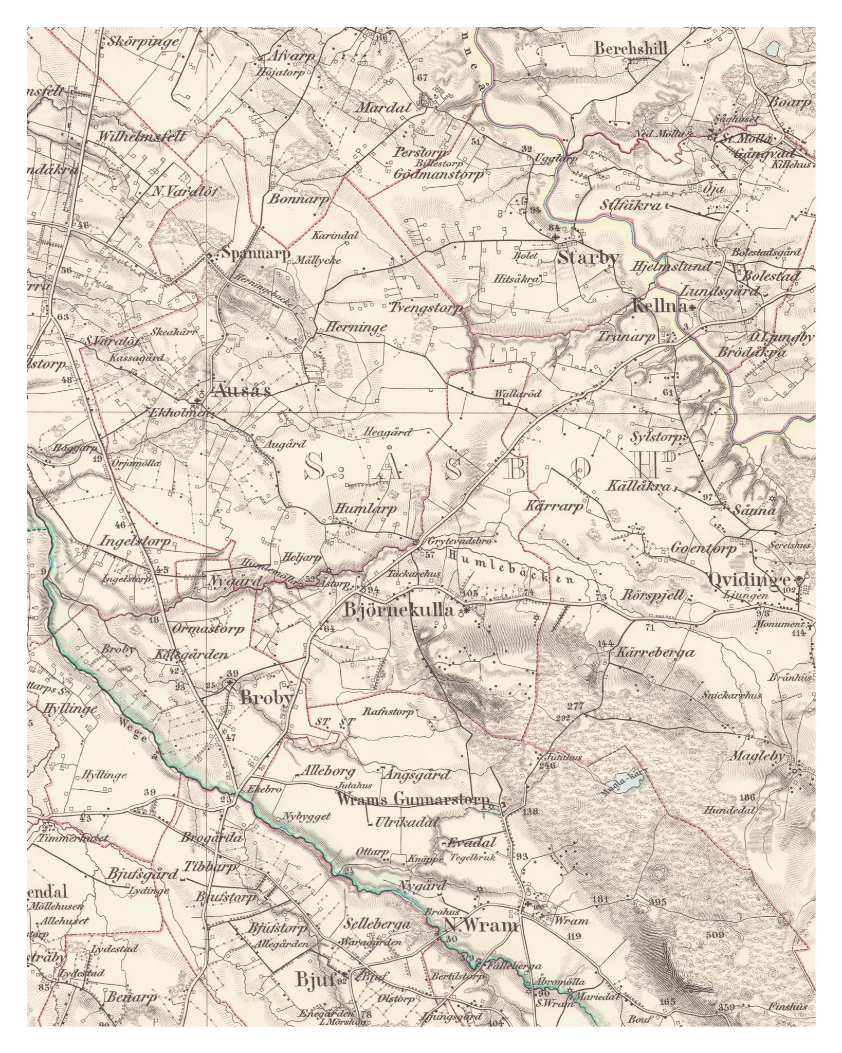 Historisk karta över Åstorp, 1861