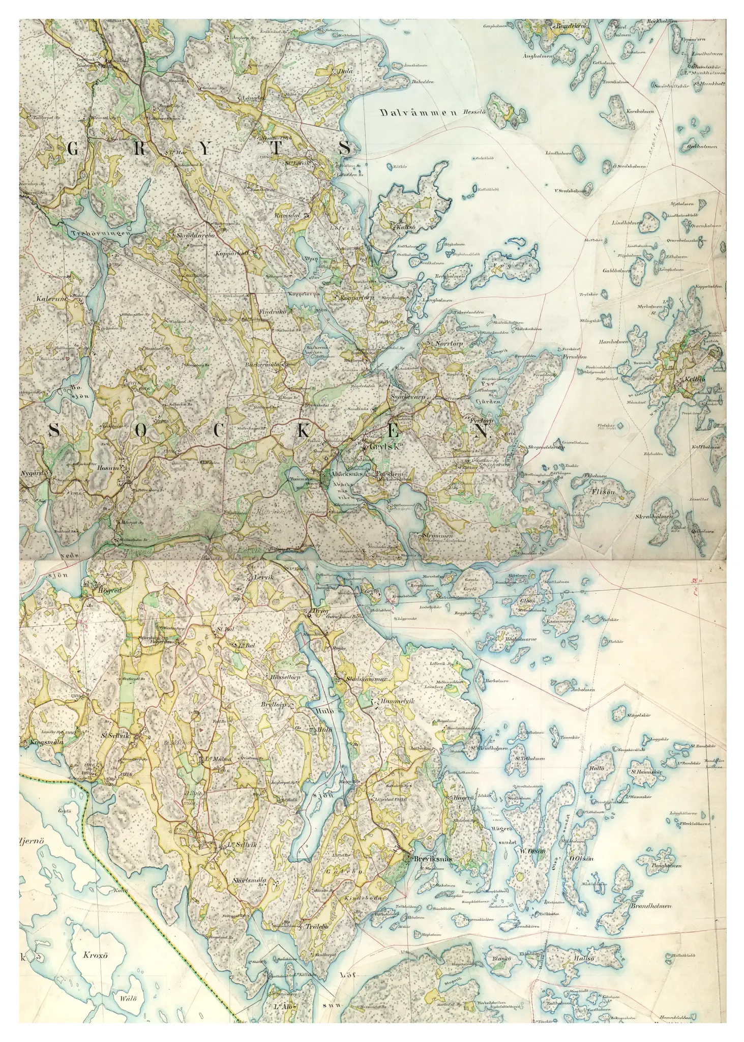 Historisk karta över Åbäcksnäs, år 1868-1877