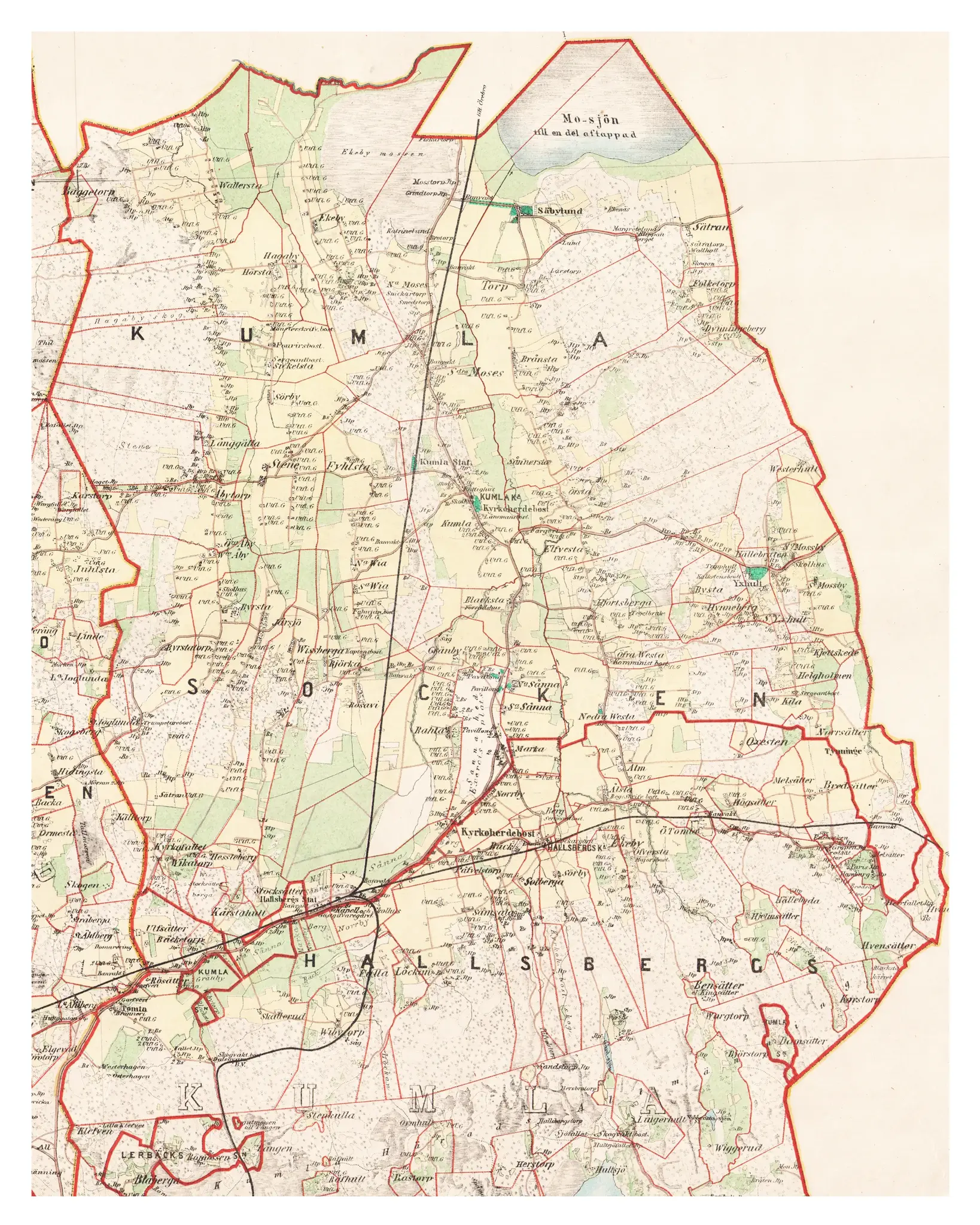 Historisk karta över Kumla, år 1864-1869