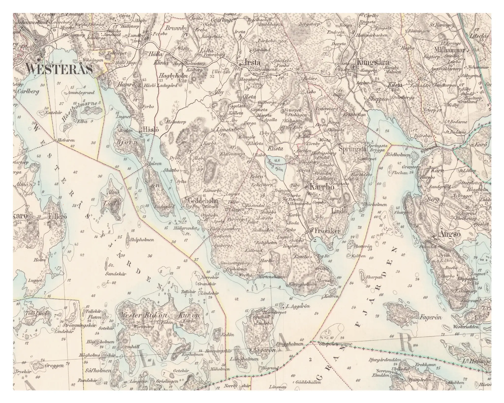 Historisk karta över Kärrbolandet, år 1868