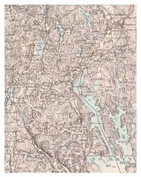 Historisk karta över Sommen, år 1884