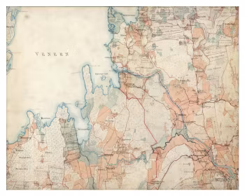 Historisk karta över Lyrestad och Sjötorp, år 1877-1882