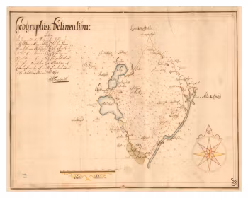 Historisk karta över Rältlindor, år 1697