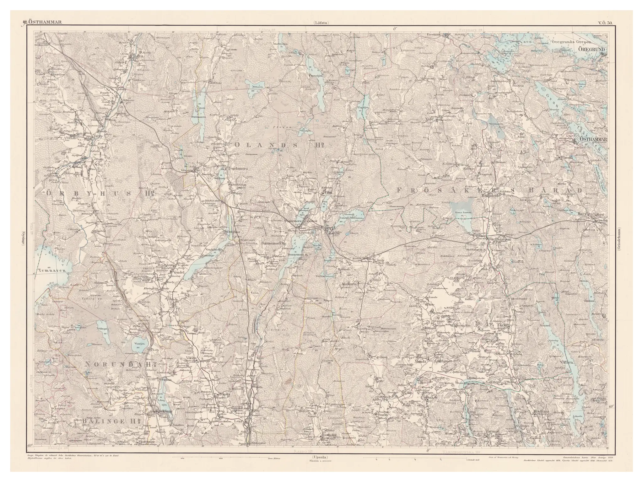 Generalstabskartan över Östhammar, år 1880