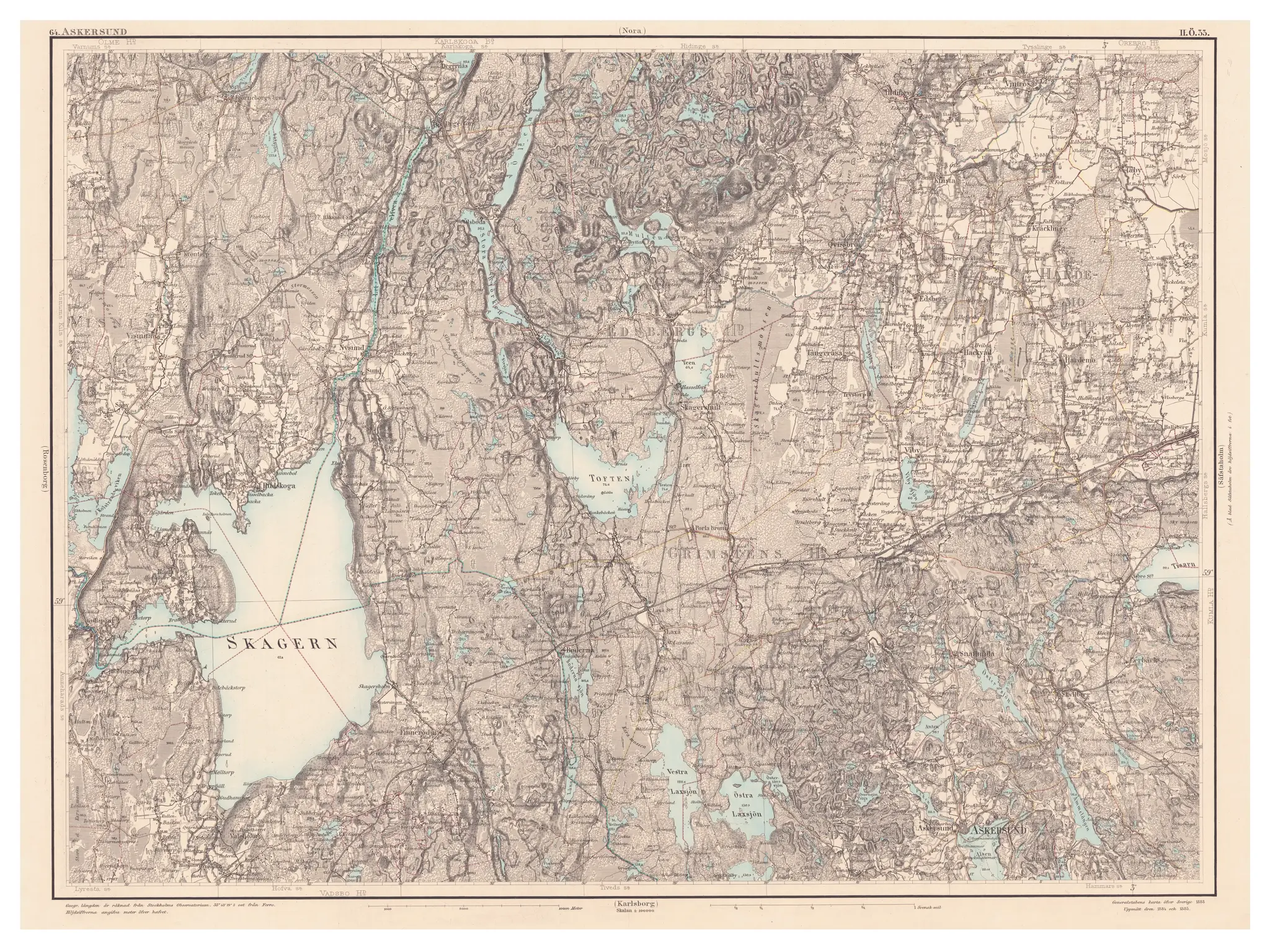 Generalstabskartan över Askerssund, år 1888