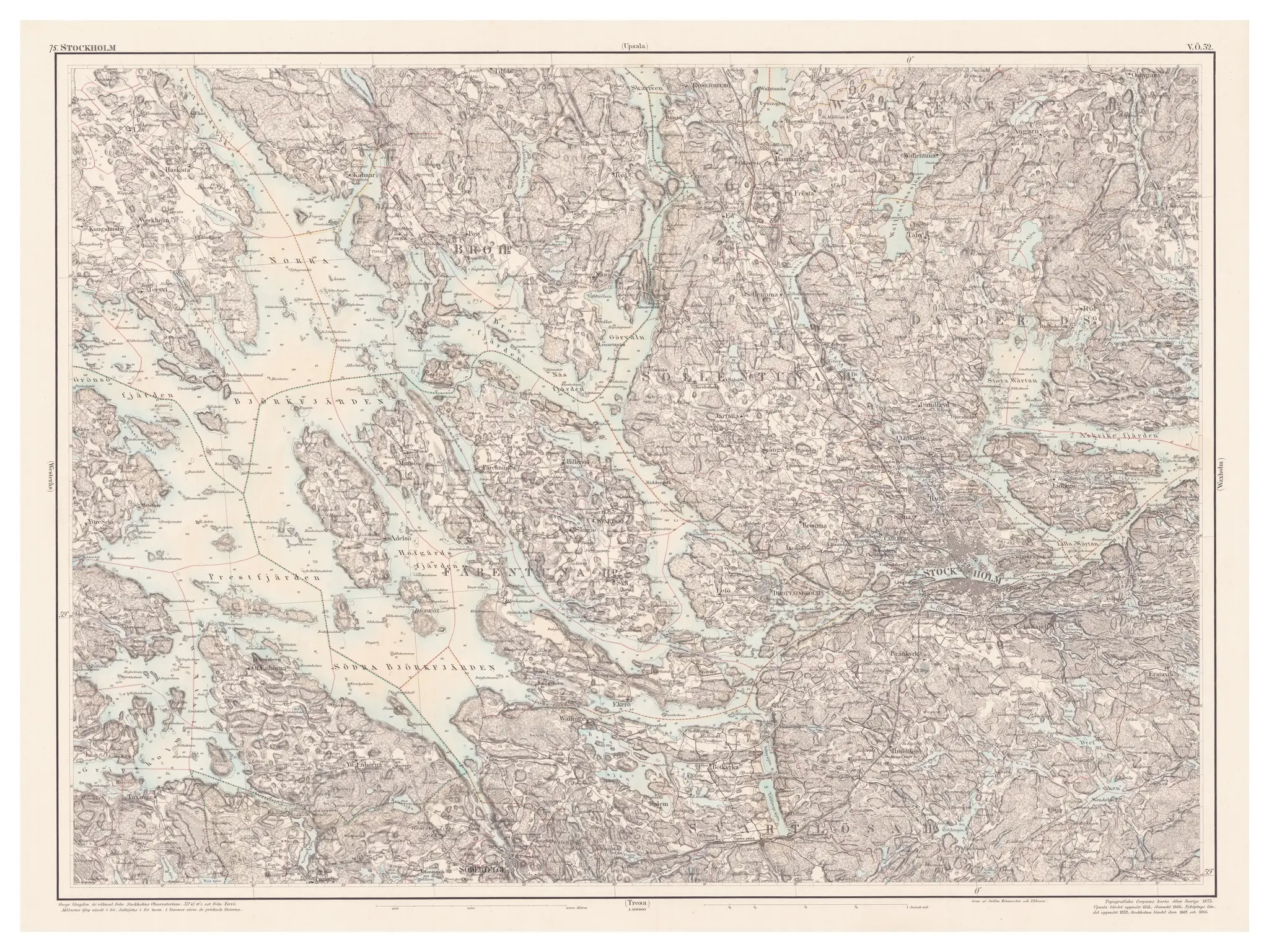 Generalstabskartan över Stockholm, år 1873
