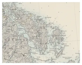 Historisk karta över Björkö och Arholma, år 1875