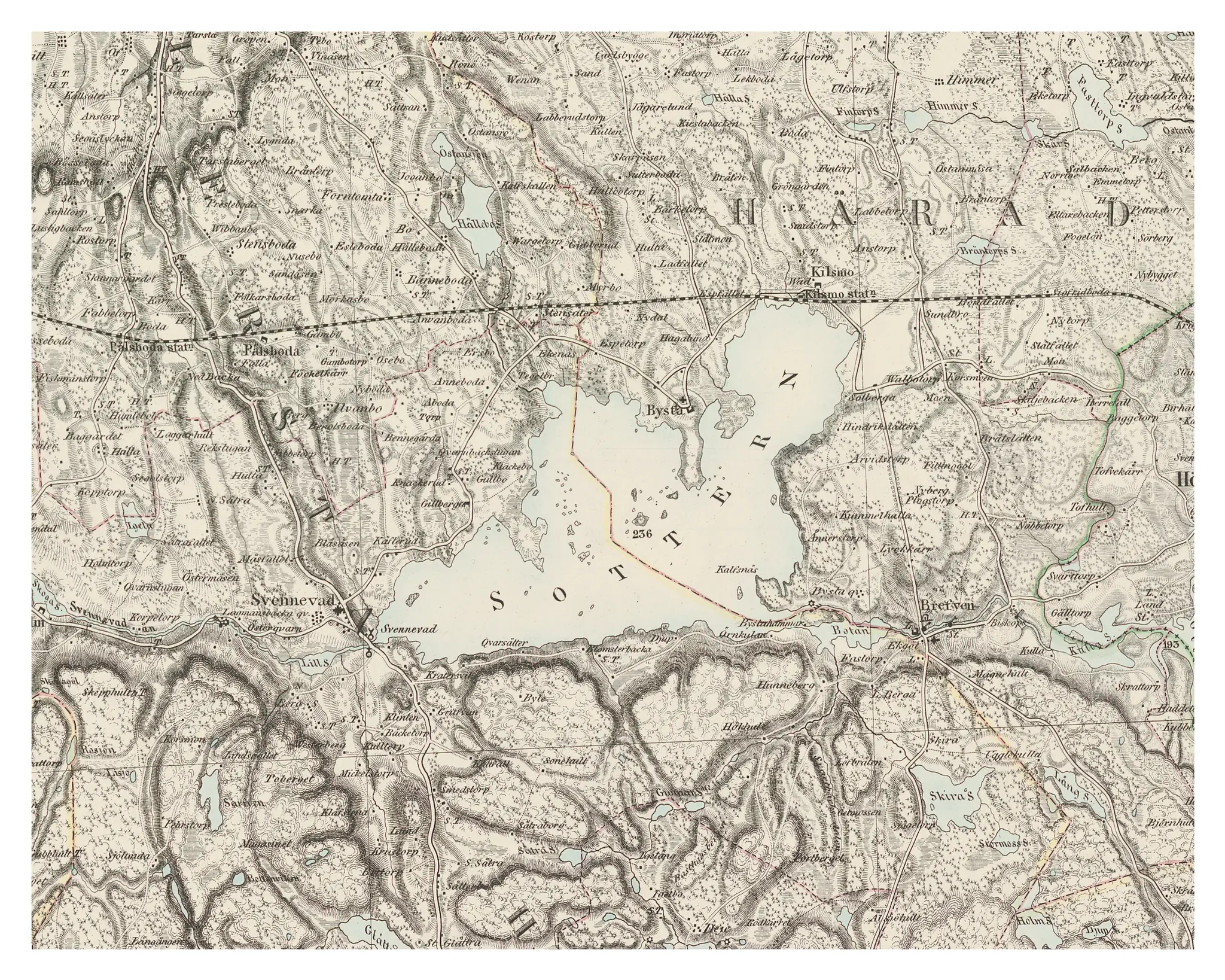 Historisk karta över Kilsmo, år 1862