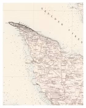 Historisk karta över Kullahalvön, år 1861