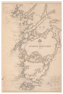 Historiskt sjökort över Bohuslän, år 1863