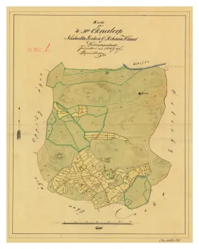 Historisk karta över Öknatorp, år 1847