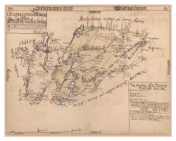 Historisk karta över Mellösa och Flens socknar, år 1677