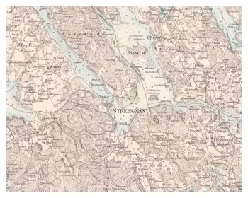 Historisk karta över Strängnäs, år 1868