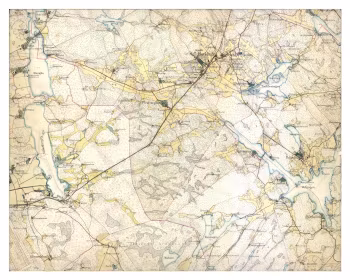 Historisk karta över Huddinge, Tullinge och Flemingsberg, år 1901-1906