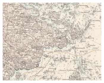 Historisk karta över Arkösund, år 1877