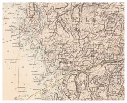 Historisk karta över Bottna och Svenneby, år 1858