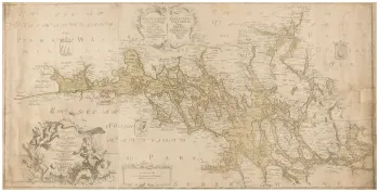 Historisk karta över Mälaren, år 1739
