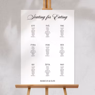 Bordsplaceringsskylt - Seating For Eating