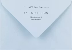 Kuvert Ljusblå med Adresstryck - Katrin