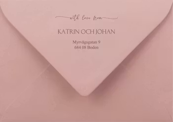 Kuvert Lightblush med Adresstryck - Katrin