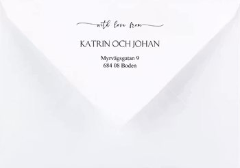 Kuvert Vit med Adresstryck - Katrin