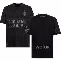 Fotbollströja – Milan X Pleasures 23/24 Fjärdetröja - Mörk