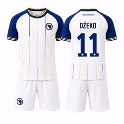 Fotbollströjor Barn - Bosnien Džeko Borta – Tröja och Shorts Set 2026 (Förbeställning)