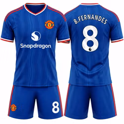 Manchester United Bruno Fernandes Barntröja Borta 2026/27 – Fotbollströja med shorts för barn
